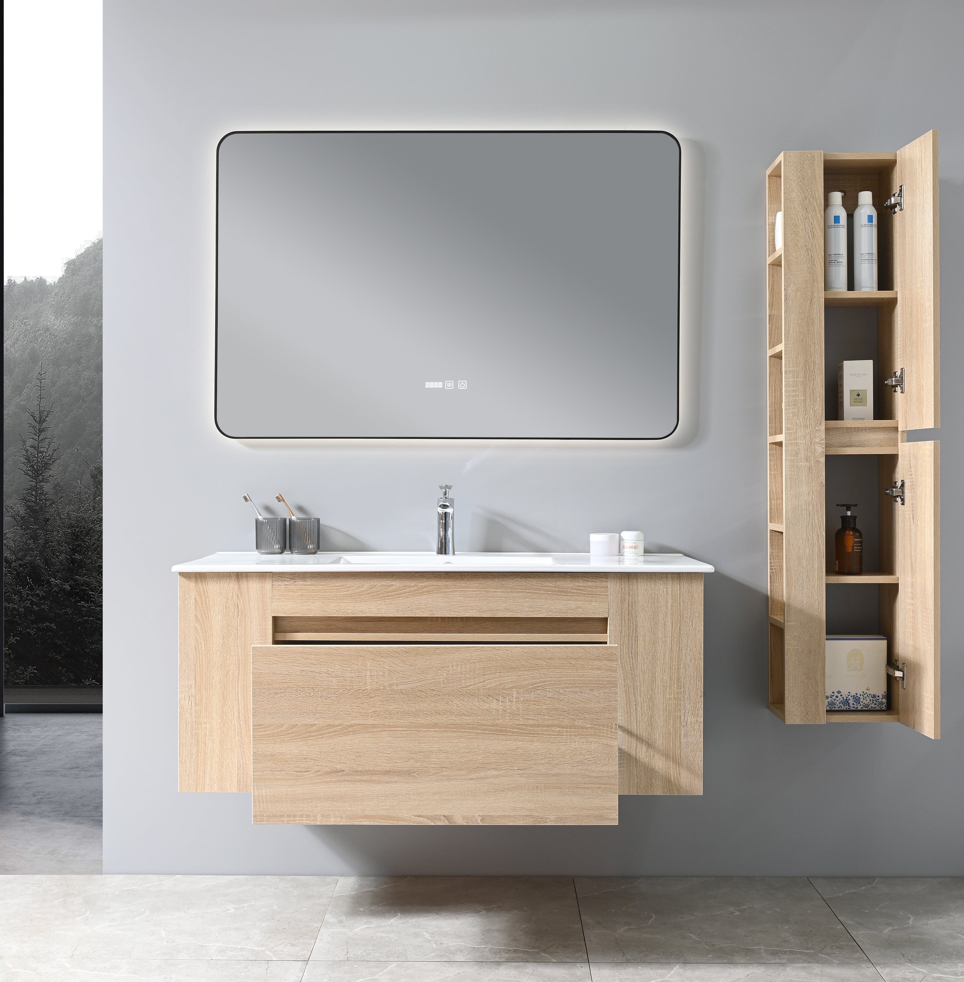 Auva Bath Ensemble Complet Allure 48"  A-8168: Bassin, Vanité, Miroir LED Lingerie Murale